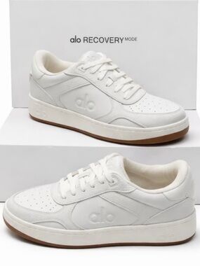 ALO Yoga Kids White Sneakers with Gum Sole
